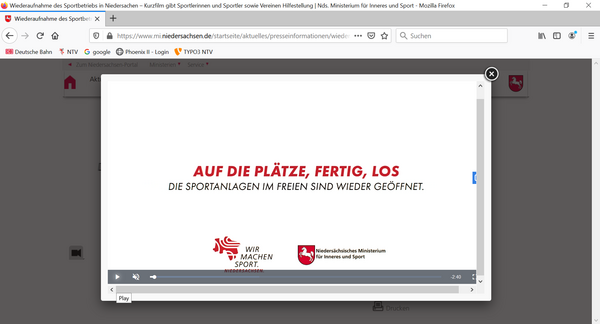 Wiederaufnahme des kontaktlosen Sportes