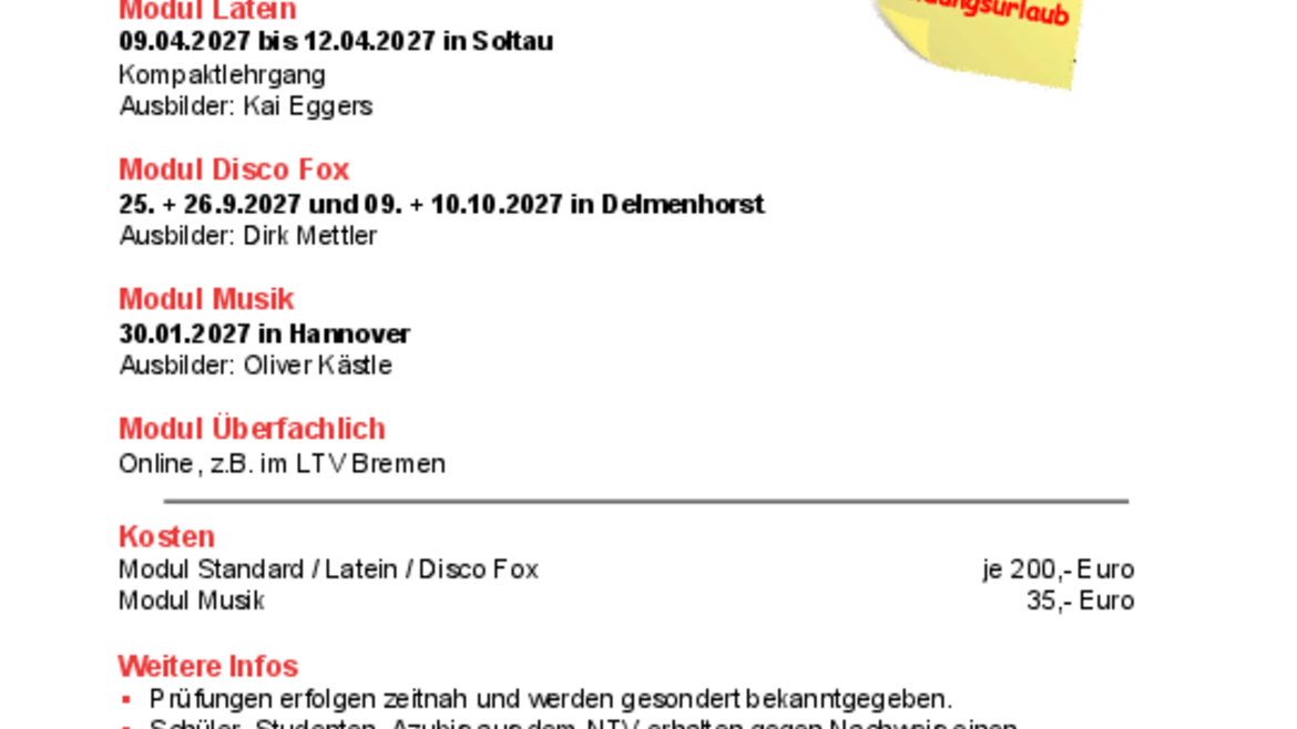 Lizenzerwerb Trainer C Breitensport im kommenden Jahr